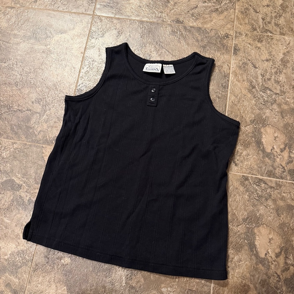 Basic Editions Vintage Henley Tank Top